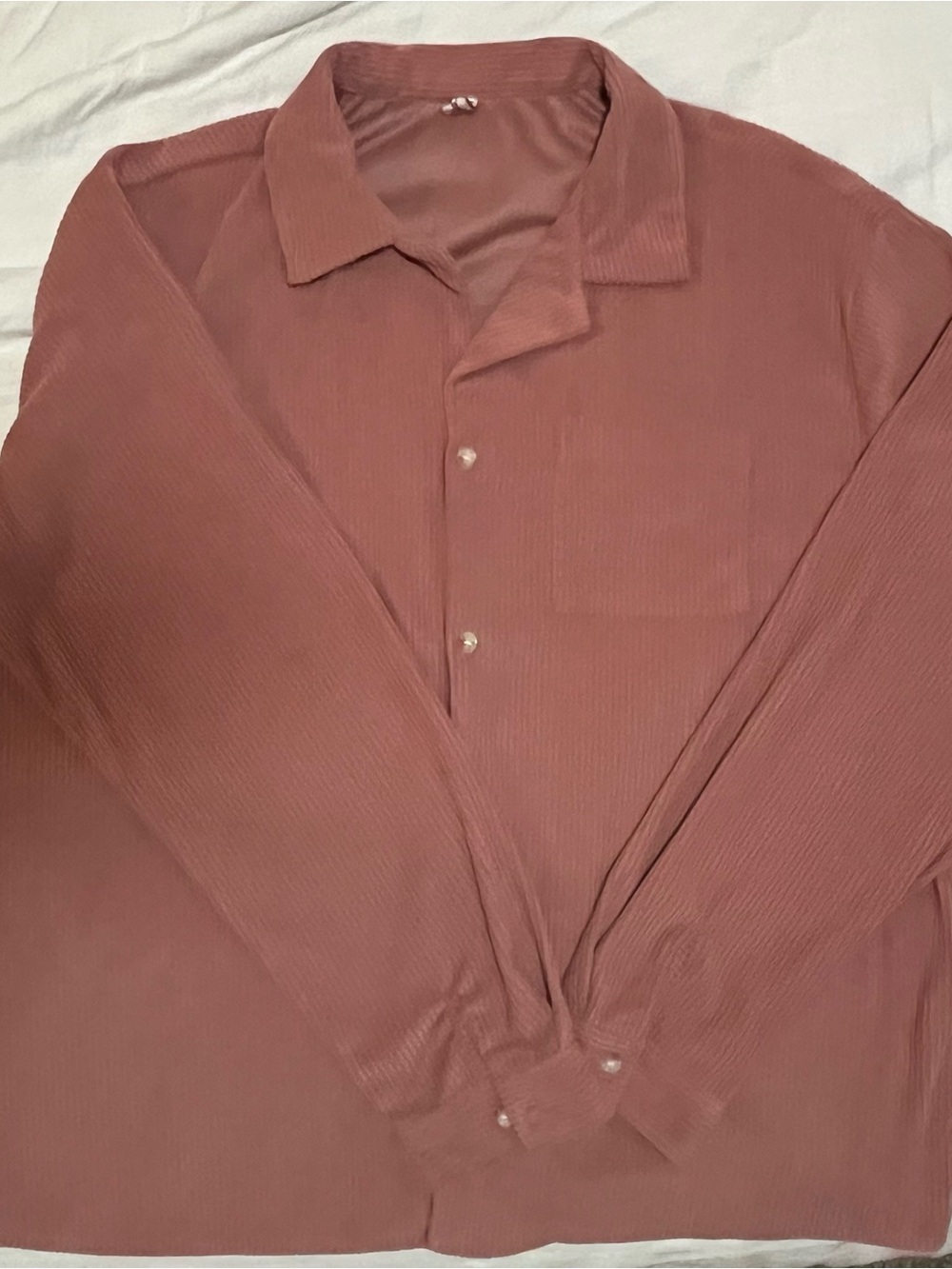 Men's Casual Long-Sleeve Button-Down Shirt in Dusty Rose